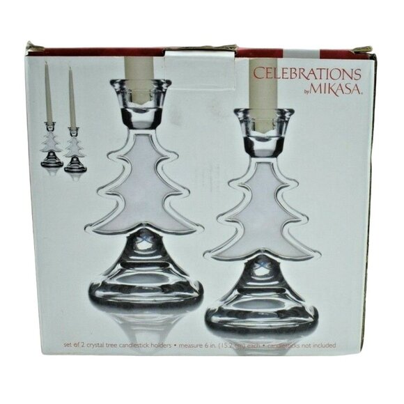 Celebrations by Mikasa Rejoice Collection Crystal Christmas Tree Candle Holder - Picture 3 of 8